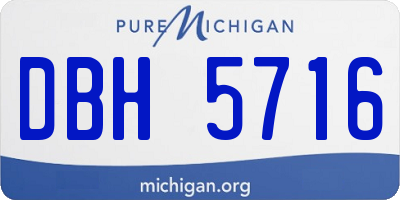 MI license plate DBH5716