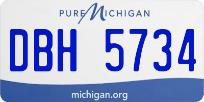 MI license plate DBH5734