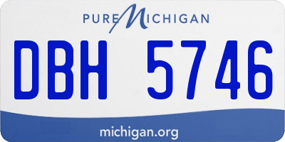 MI license plate DBH5746