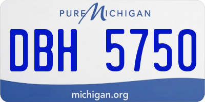 MI license plate DBH5750
