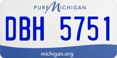 MI license plate DBH5751