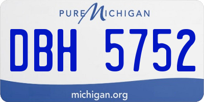 MI license plate DBH5752