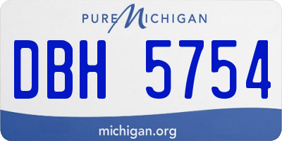 MI license plate DBH5754