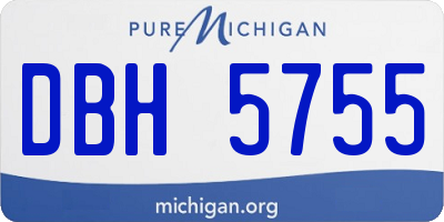 MI license plate DBH5755