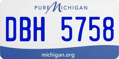 MI license plate DBH5758