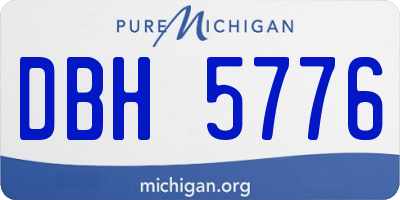 MI license plate DBH5776