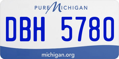 MI license plate DBH5780
