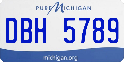 MI license plate DBH5789