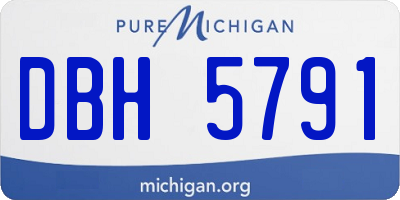 MI license plate DBH5791