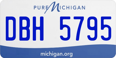 MI license plate DBH5795