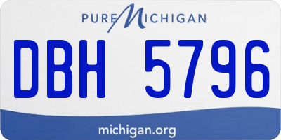 MI license plate DBH5796