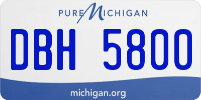 MI license plate DBH5800