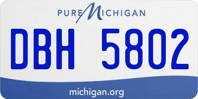 MI license plate DBH5802