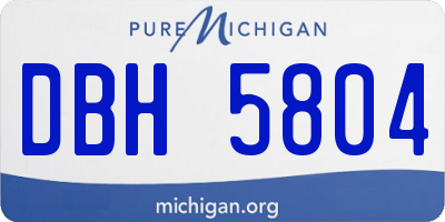 MI license plate DBH5804