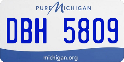 MI license plate DBH5809