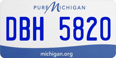 MI license plate DBH5820