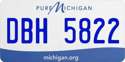MI license plate DBH5822