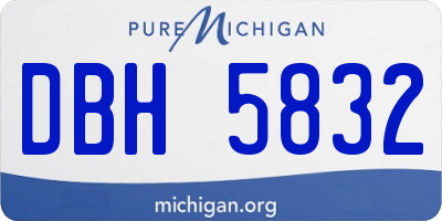 MI license plate DBH5832