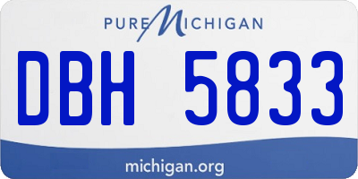 MI license plate DBH5833
