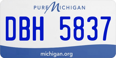 MI license plate DBH5837