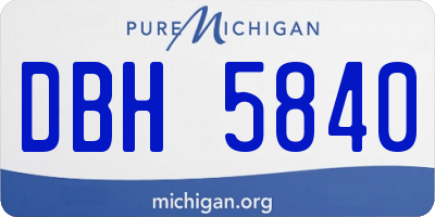 MI license plate DBH5840