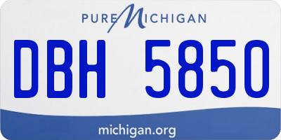 MI license plate DBH5850