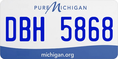 MI license plate DBH5868