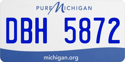 MI license plate DBH5872