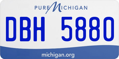 MI license plate DBH5880
