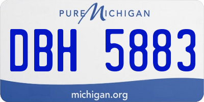 MI license plate DBH5883