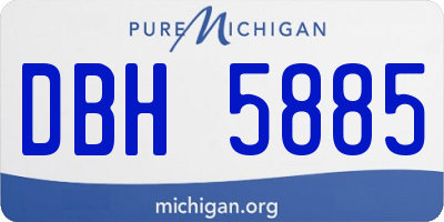 MI license plate DBH5885