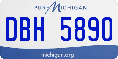 MI license plate DBH5890