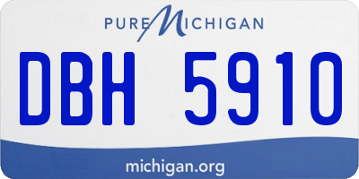 MI license plate DBH5910