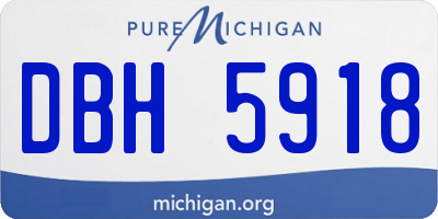 MI license plate DBH5918
