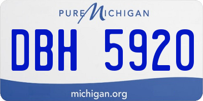 MI license plate DBH5920