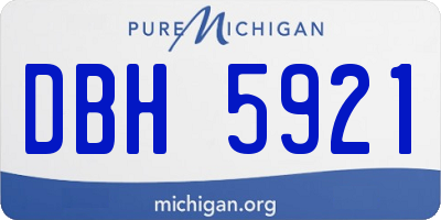 MI license plate DBH5921