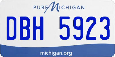MI license plate DBH5923