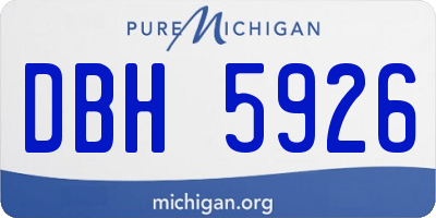 MI license plate DBH5926