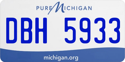 MI license plate DBH5933