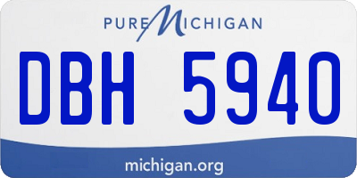 MI license plate DBH5940