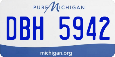 MI license plate DBH5942