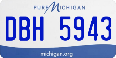 MI license plate DBH5943