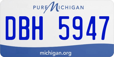 MI license plate DBH5947