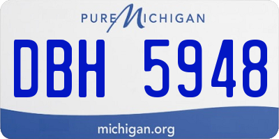 MI license plate DBH5948