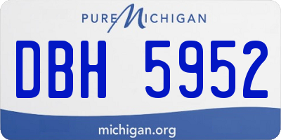 MI license plate DBH5952