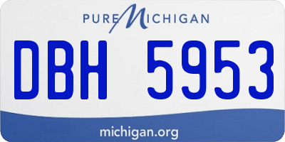 MI license plate DBH5953