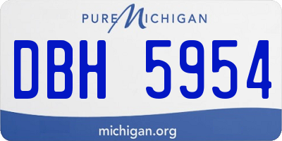 MI license plate DBH5954