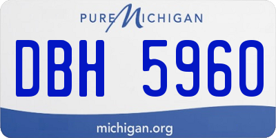 MI license plate DBH5960