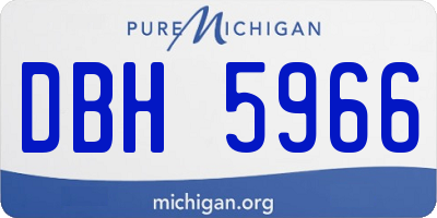 MI license plate DBH5966
