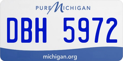 MI license plate DBH5972